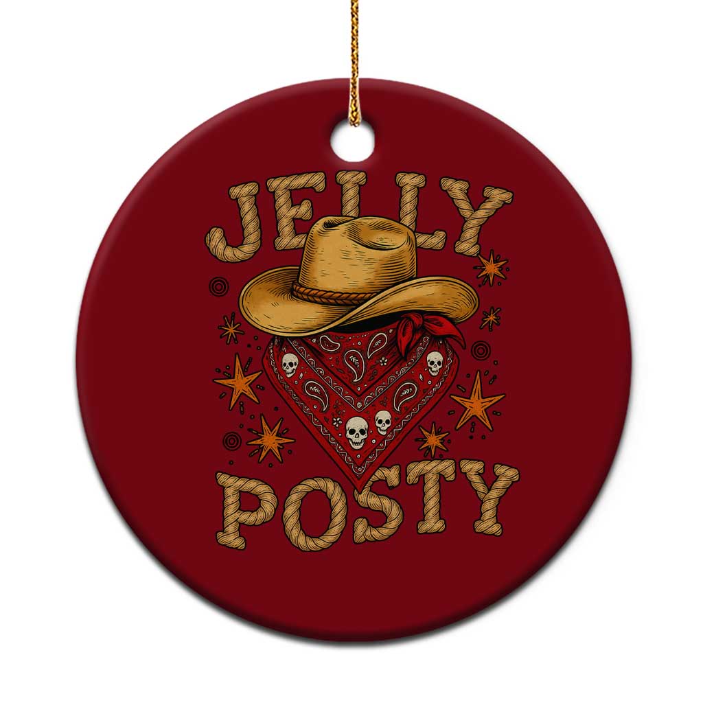 Jelly Posty Cowboy Bandana Ceramic Ornament Funny Country Western Rodeo - Wonder Print Shop