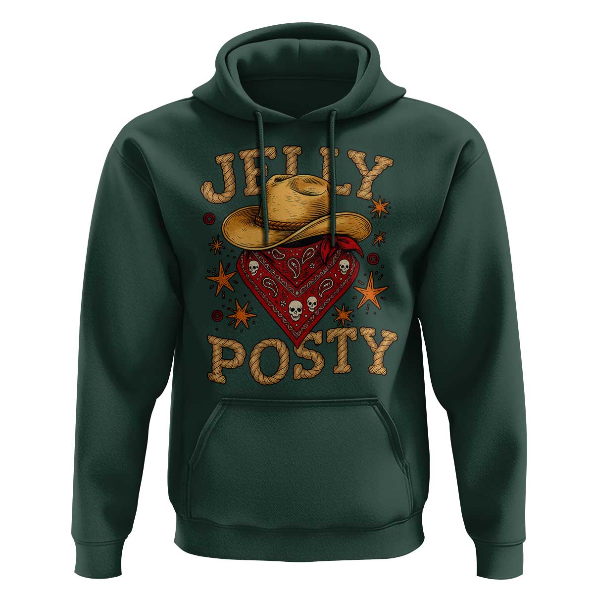 Jelly Posty Cowboy Bandana Hoodie Funny Country Western Rodeo - Wonder Print Shop