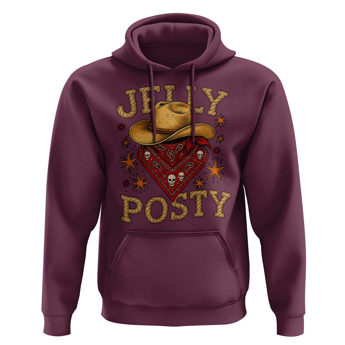 Jelly Posty Cowboy Bandana Hoodie Funny Country Western Rodeo - Wonder Print Shop