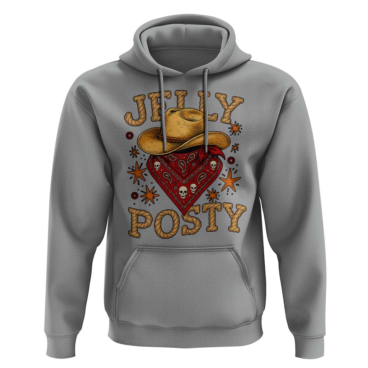 Jelly Posty Cowboy Bandana Hoodie Funny Country Western Rodeo - Wonder Print Shop