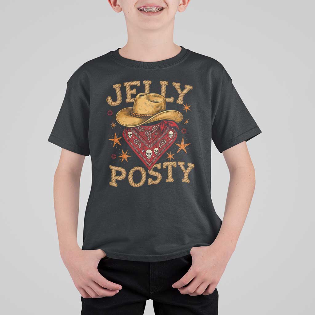 Jelly Posty Cowboy Bandana T Shirt For Kid Funny Country Western Rodeo - Wonder Print Shop
