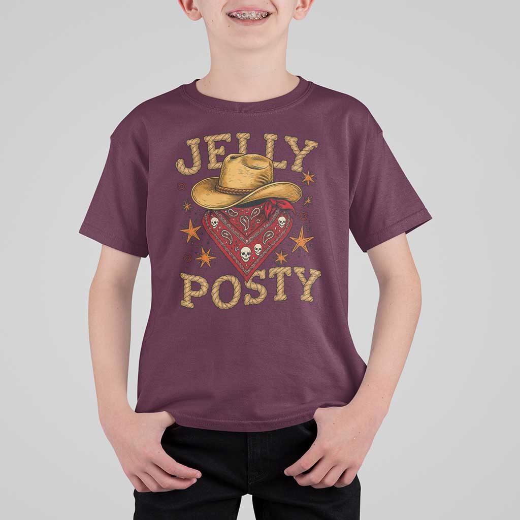 Jelly Posty Cowboy Bandana T Shirt For Kid Funny Country Western Rodeo - Wonder Print Shop