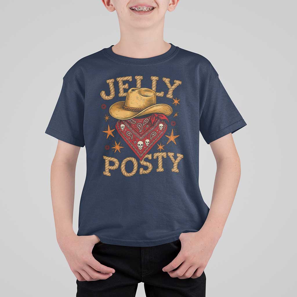 Jelly Posty Cowboy Bandana T Shirt For Kid Funny Country Western Rodeo - Wonder Print Shop