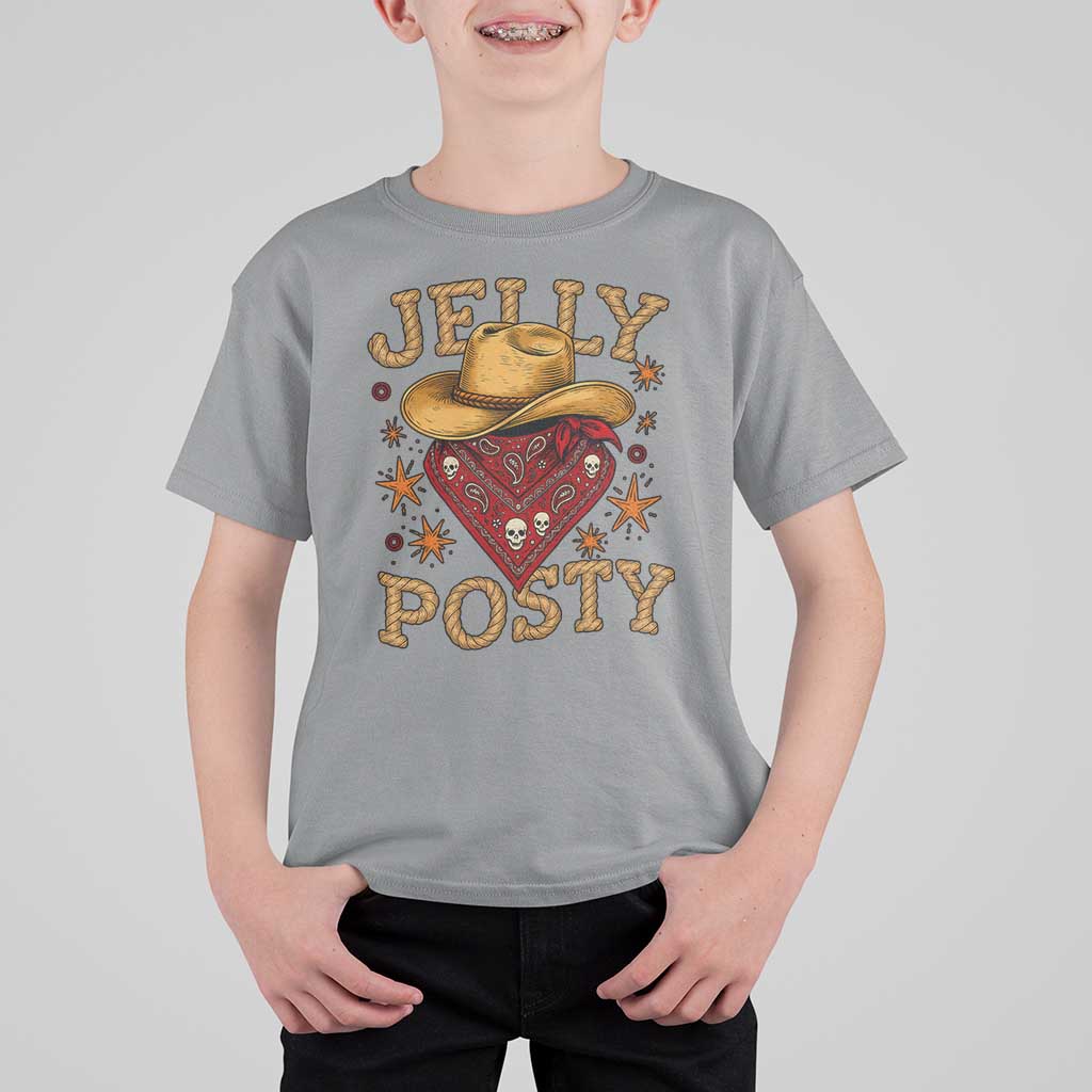 Jelly Posty Cowboy Bandana T Shirt For Kid Funny Country Western Rodeo - Wonder Print Shop