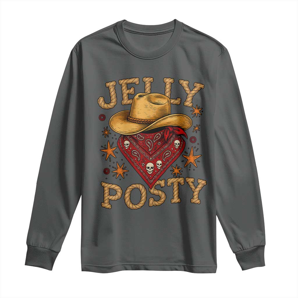 Jelly Posty Cowboy Bandana Long Sleeve Shirt Funny Country Western Rodeo - Wonder Print Shop