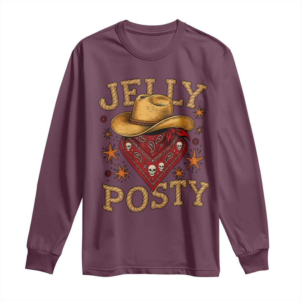 Jelly Posty Cowboy Bandana Long Sleeve Shirt Funny Country Western Rodeo - Wonder Print Shop