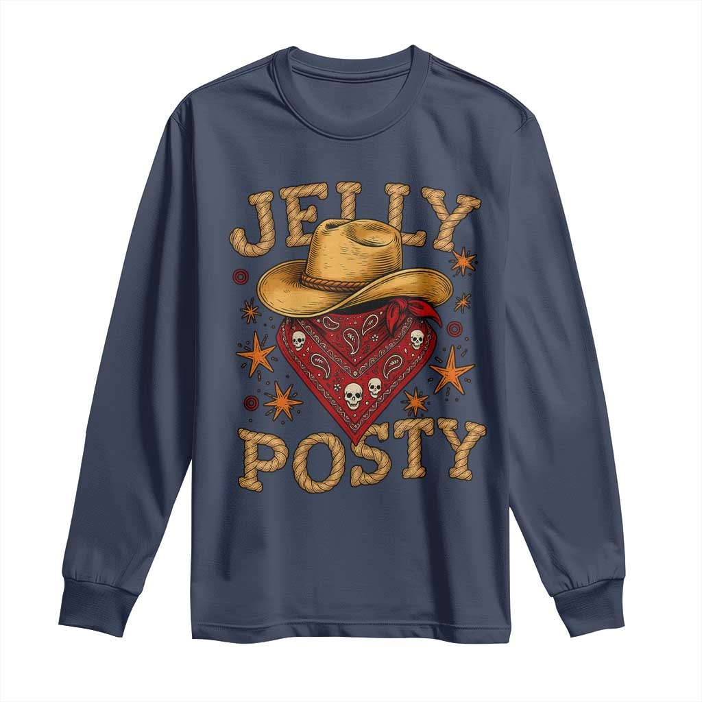 Jelly Posty Cowboy Bandana Long Sleeve Shirt Funny Country Western Rodeo - Wonder Print Shop