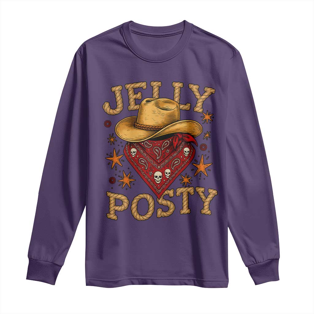 Jelly Posty Cowboy Bandana Long Sleeve Shirt Funny Country Western Rodeo - Wonder Print Shop