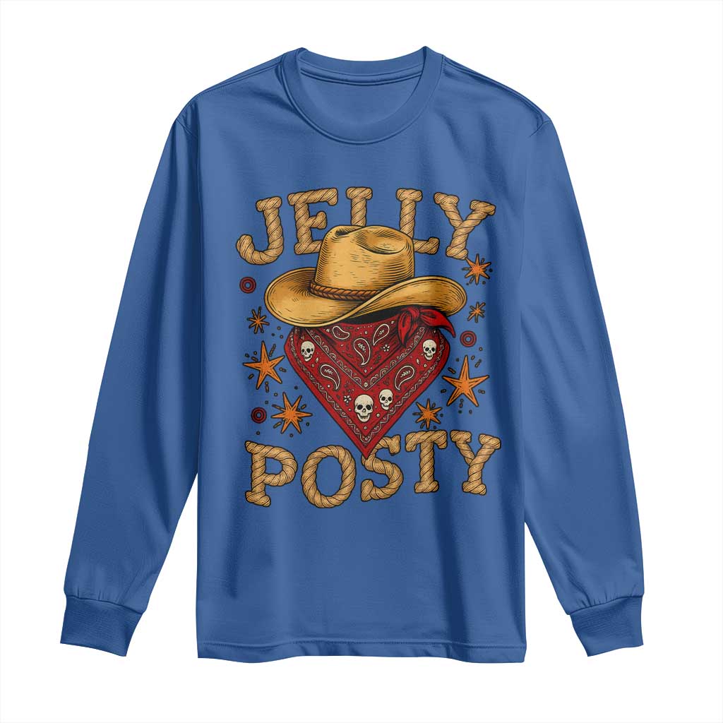 Jelly Posty Cowboy Bandana Long Sleeve Shirt Funny Country Western Rodeo - Wonder Print Shop