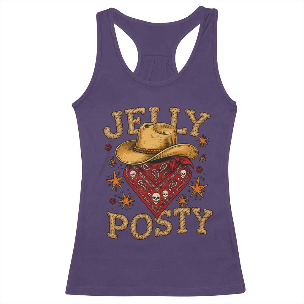 Jelly Posty Cowboy Bandana Racerback Tank Top Funny Country Western Rodeo - Wonder Print Shop