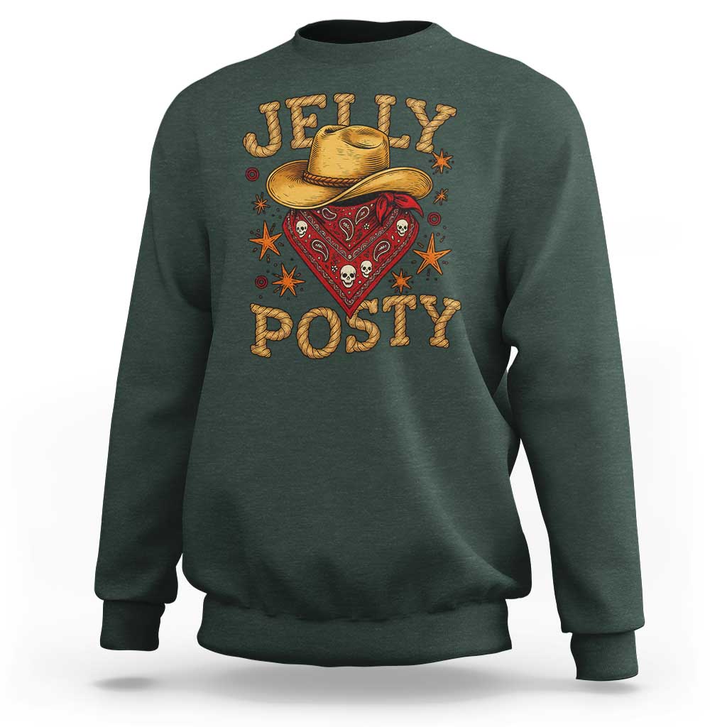 Jelly Posty Cowboy Bandana Sweatshirt Funny Country Western Rodeo - Wonder Print Shop