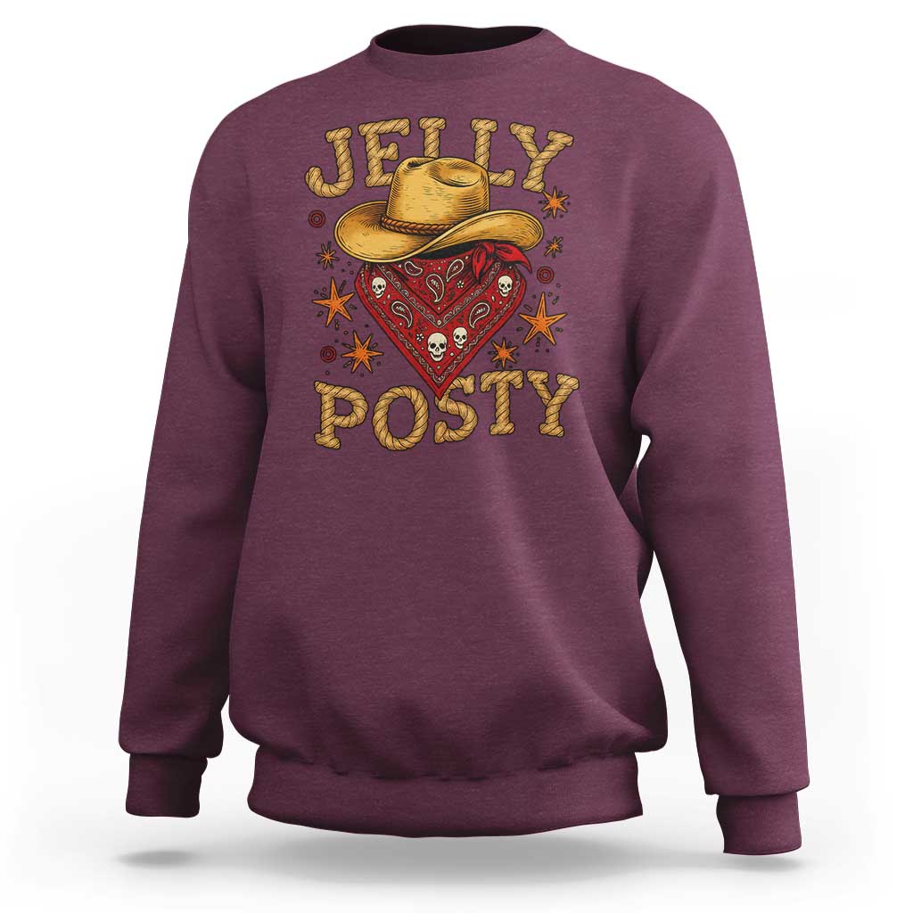 Jelly Posty Cowboy Bandana Sweatshirt Funny Country Western Rodeo - Wonder Print Shop