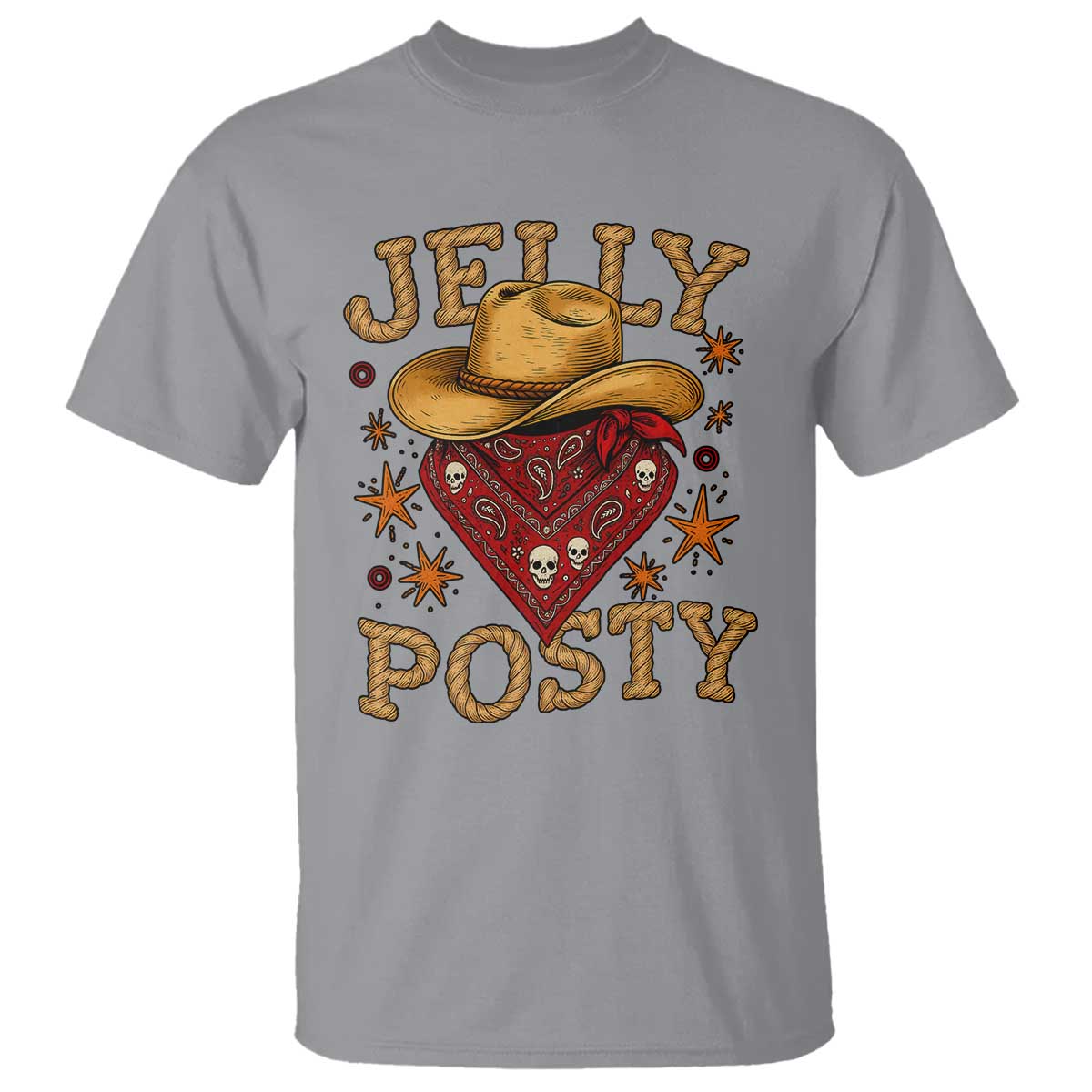 Jelly Posty Cowboy Bandana T Shirt Funny Country Western Rodeo - Wonder Print Shop