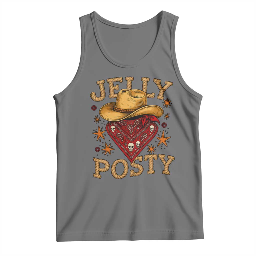Jelly Posty Cowboy Bandana Tank Top Funny Country Western Rodeo - Wonder Print Shop