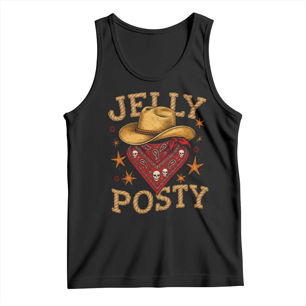 Jelly Posty Cowboy Bandana Tank Top Funny Country Western Rodeo - Wonder Print Shop