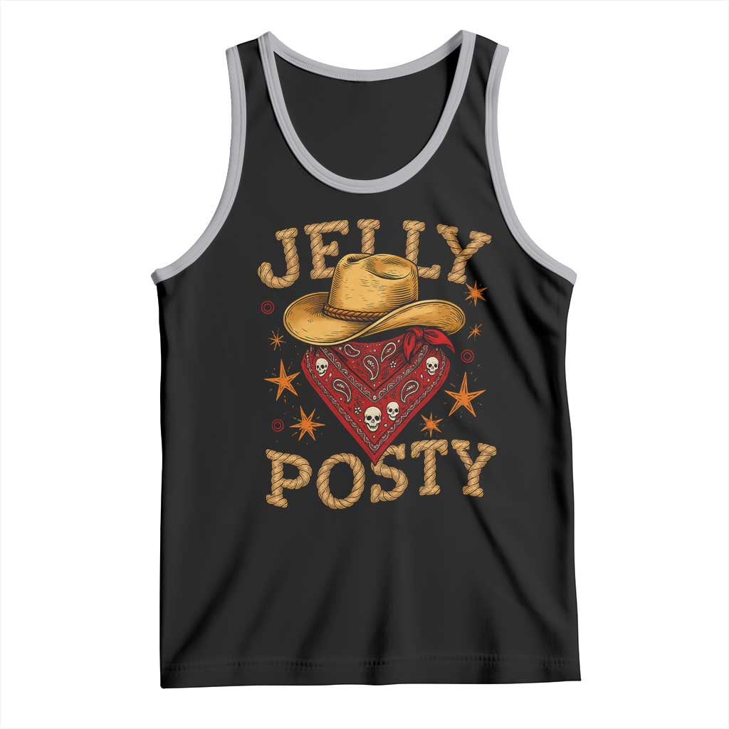 Jelly Posty Cowboy Bandana Tank Top Funny Country Western Rodeo - Wonder Print Shop
