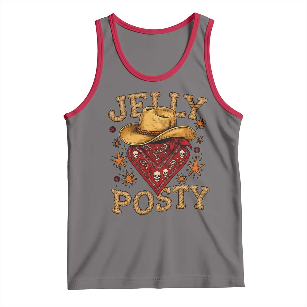 Jelly Posty Cowboy Bandana Tank Top Funny Country Western Rodeo - Wonder Print Shop
