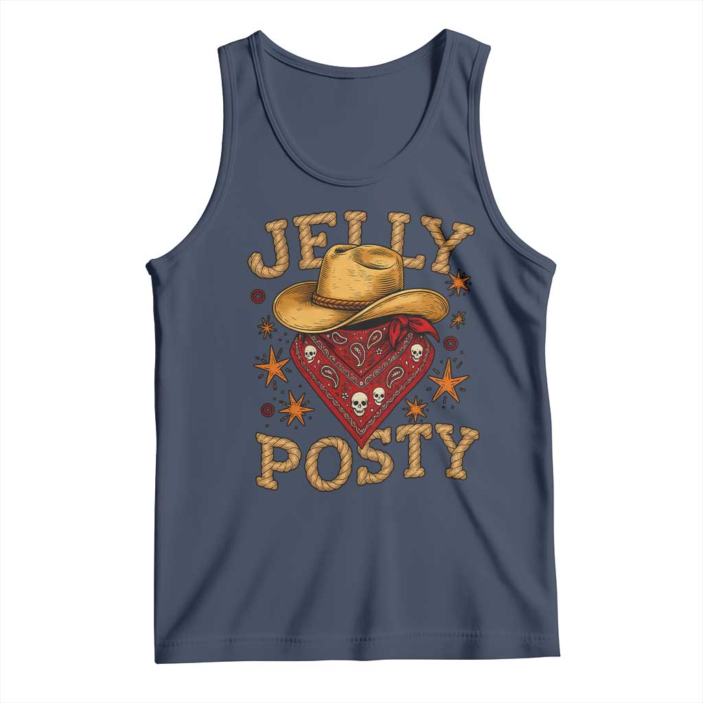 Jelly Posty Cowboy Bandana Tank Top Funny Country Western Rodeo - Wonder Print Shop