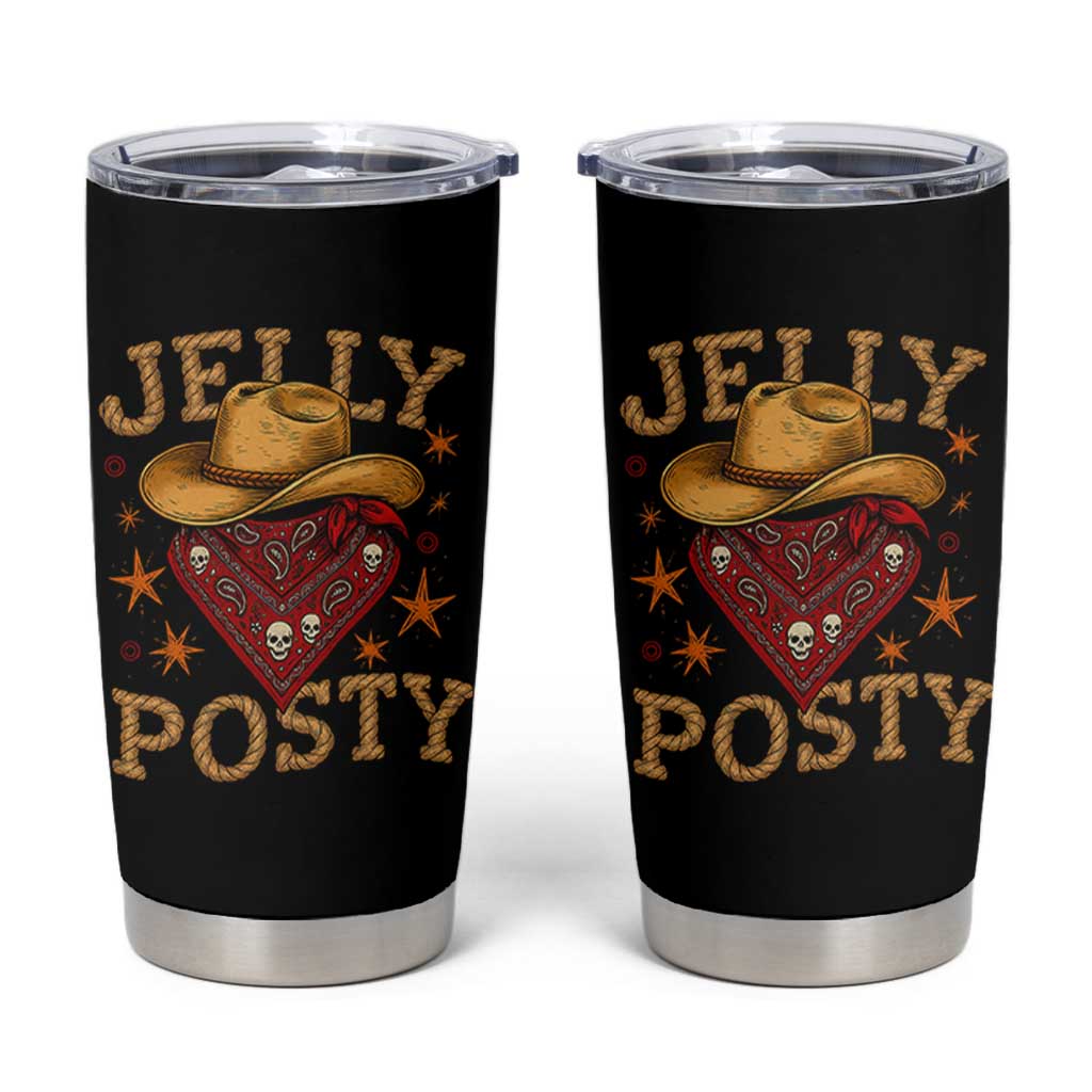 Jelly Posty Cowboy Bandana Tumbler Cup Funny Country Western Rodeo - Wonder Print Shop