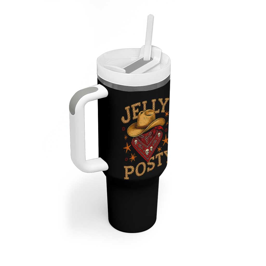 Jelly Posty Cowboy Bandana Tumbler With Handle Funny Country Western Rodeo - Wonder Print Shop