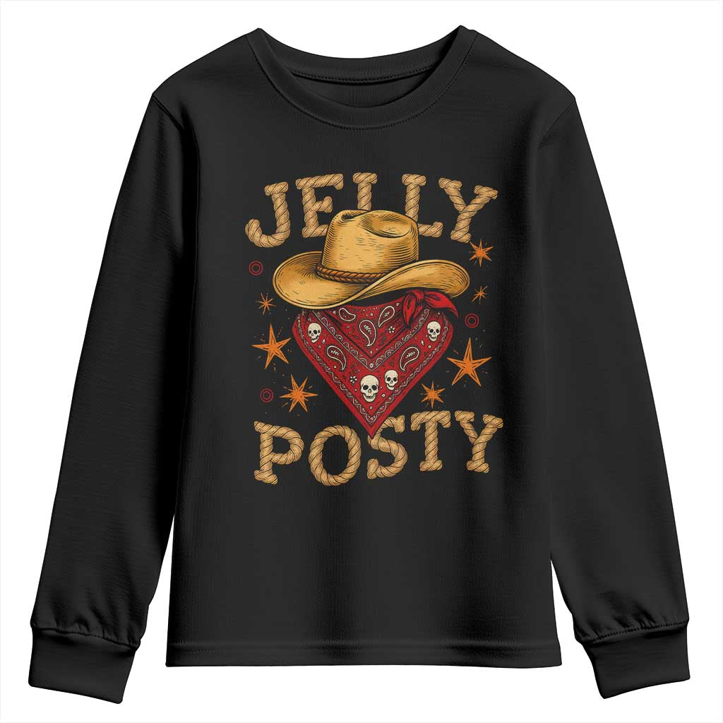 Jelly Posty Cowboy Bandana Youth Sweatshirt Funny Country Western Rodeo - Wonder Print Shop