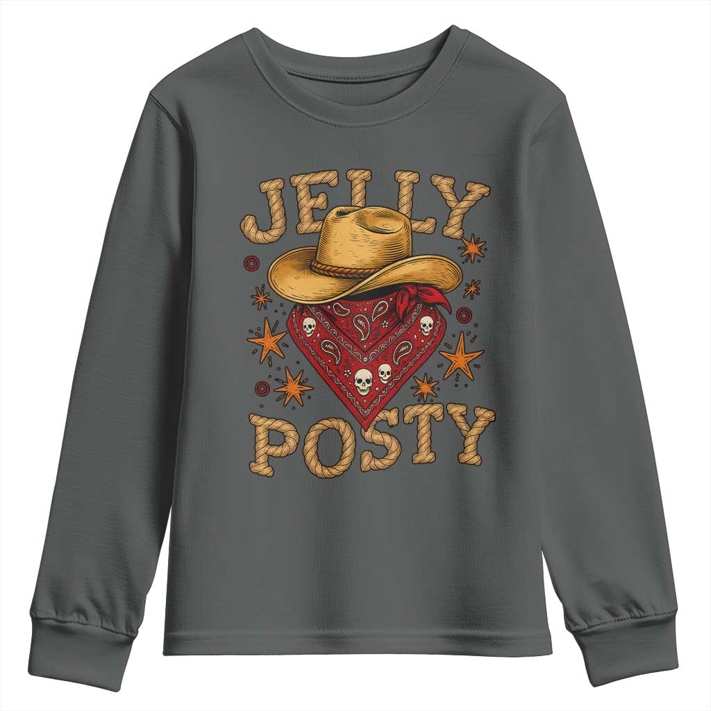 Jelly Posty Cowboy Bandana Youth Sweatshirt Funny Country Western Rodeo - Wonder Print Shop