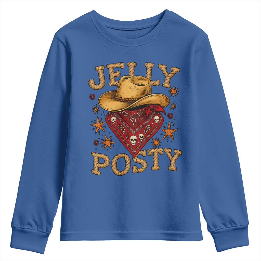 Jelly Posty Cowboy Bandana Youth Sweatshirt Funny Country Western Rodeo - Wonder Print Shop