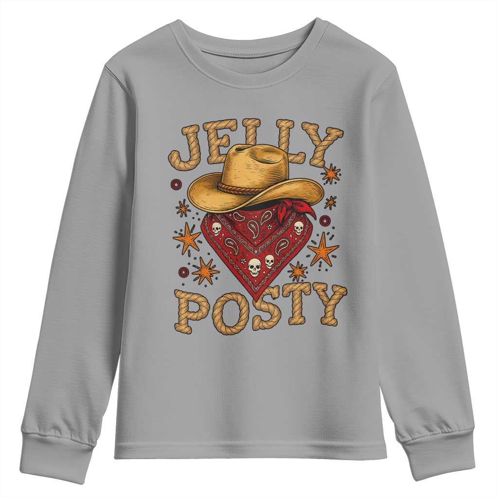 Jelly Posty Cowboy Bandana Youth Sweatshirt Funny Country Western Rodeo - Wonder Print Shop