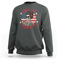 Retro Skeleton 4th of July Sweatshirt Chill The Fourth Out Funny Patriotic American Flag