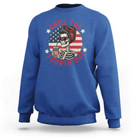 Retro Skeleton 4th of July Sweatshirt Chill The Fourth Out Funny Patriotic American Flag