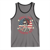 Retro Skeleton 4th of July Tank Top Chill The Fourth Out Funny Patriotic American Flag