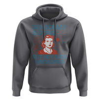 Retro Lady Democracy Is Dying But Hey Nice Fireworks Hoodie Funny 4th of July Political Satire