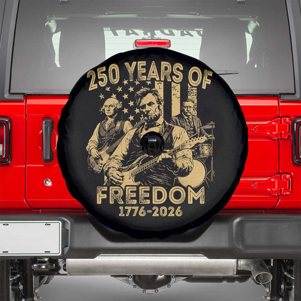 250 Years of Freedom US Presidents Rock Band Spare Tire Cover Funny Abraham Lincoln George Washington Teddy Roosevelt Concert 1776 to 2026