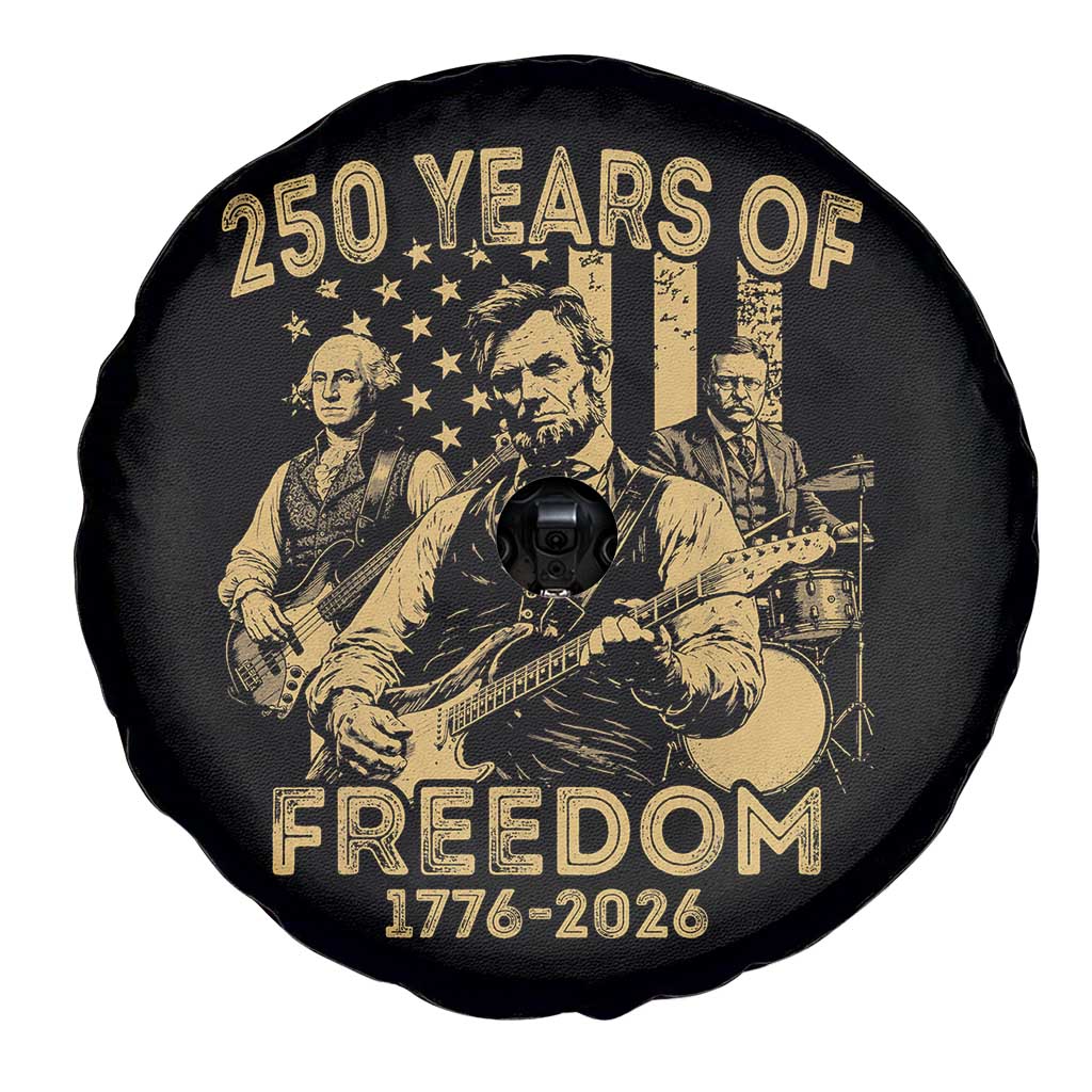 250 Years of Freedom US Presidents Rock Band Spare Tire Cover Funny Abraham Lincoln George Washington Teddy Roosevelt Concert 1776 to 2026