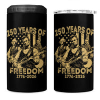 250 Years of Freedom US Presidents Rock Band 4 in 1 Can Cooler Tumbler Funny Abraham Lincoln George Washington Teddy Roosevelt Concert 1776 to 2026