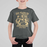 250 Years of Freedom US Presidents Rock Band T Shirt For Kid Funny Abraham Lincoln George Washington Teddy Roosevelt Concert 1776 to 2026