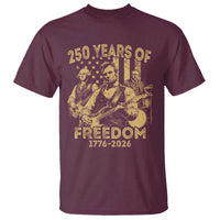 250 Years of Freedom US Presidents Rock Band T Shirt Funny Abraham Lincoln George Washington Teddy Roosevelt Concert 1776 to 2026