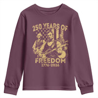 250 Years of Freedom US Presidents Rock Band Youth Sweatshirt Funny Abraham Lincoln George Washington Teddy Roosevelt Concert 1776 to 2026