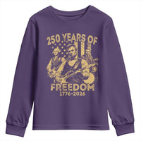 250 Years of Freedom US Presidents Rock Band Youth Sweatshirt Funny Abraham Lincoln George Washington Teddy Roosevelt Concert 1776 to 2026