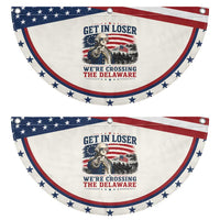 Get In Loser We're Crossing The Delaware Uncle Sam Style Patriotic Fan Flag Funny George Washington Pointing Vintage American Flag