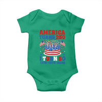 America Turns 250 I Turn 50 Funny 1976 Birthday Baby Onesie American Flag Cake 1776 to 2026 Semiquincentennial