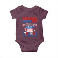America Turns 250 I Turn 50 Funny 1976 Birthday Baby Onesie American Flag Cake 1776 to 2026 Semiquincentennial