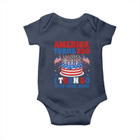 America Turns 250 I Turn 50 Funny 1976 Birthday Baby Onesie American Flag Cake 1776 to 2026 Semiquincentennial