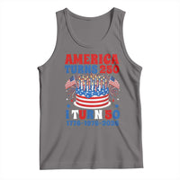 America Turns 250 I Turn 50 Funny 1976 Birthday Tank Top American Flag Cake 1776 to 2026 Semiquincentennial