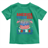 America Turns 250 I Turn 50 Funny 1976 Birthday Toddler T Shirt American Flag Cake 1776 to 2026 Semiquincentennial