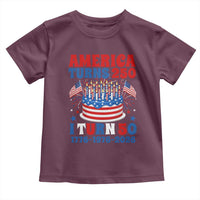 America Turns 250 I Turn 50 Funny 1976 Birthday Toddler T Shirt American Flag Cake 1776 to 2026 Semiquincentennial