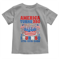 America Turns 250 I Turn 50 Funny 1976 Birthday Toddler T Shirt American Flag Cake 1776 to 2026 Semiquincentennial