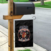 250 Years 1776 to 2026 Cartoon Hot Dog Garden Flag Funny Uncle Sam Top Hat Waving American Flag Semiquincentennial