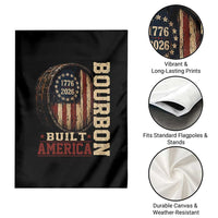 Bourbon Built America Vintage Distressed Graphic Garden Flag American Flag Whiskey Barrel 1776 to 2026 Semiquincentennial Patriotic