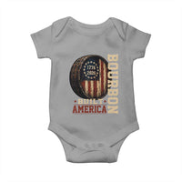 Bourbon Built America Vintage Distressed Graphic Baby Onesie American Flag Whiskey Barrel 1776 to 2026 Semiquincentennial Patriotic